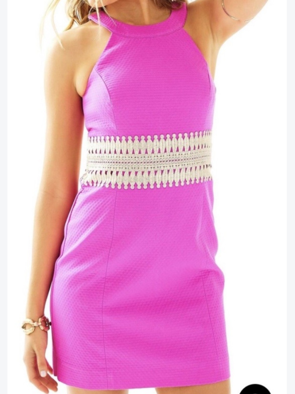 NWT Lilly Pulitzer ASHLYN Shift Dress Magenta & Gold Size 2. MSRP $198